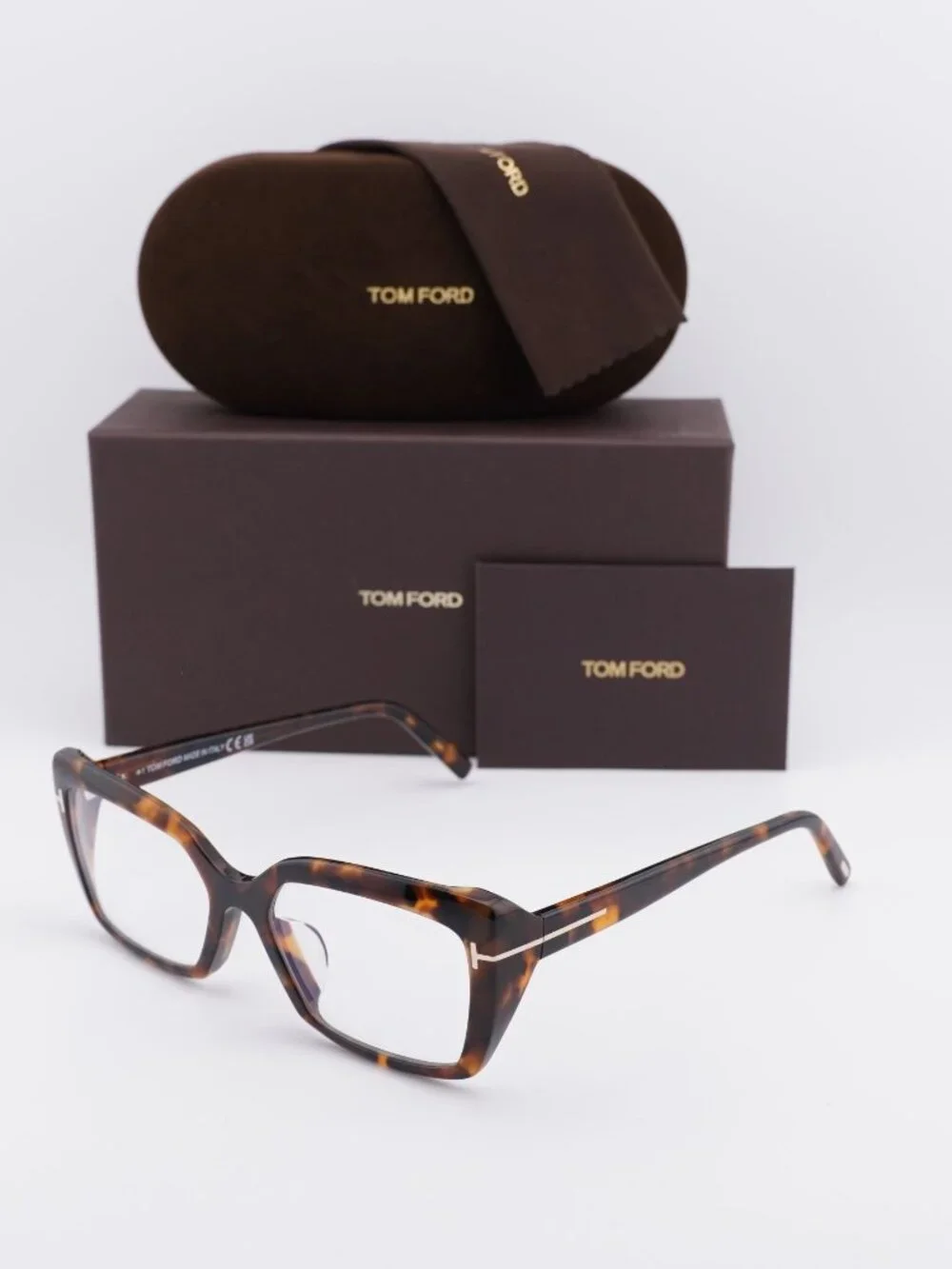 Tom Ford FT5991-F-B 052 Cat Eye Eyeglasses 56mm - Havana